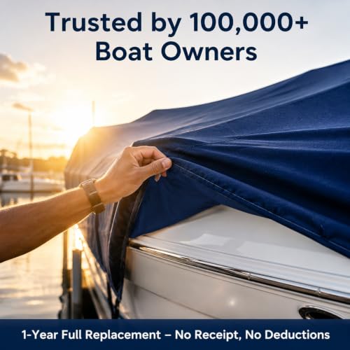 Seamander 19'-20' Forest Green Boat Cover 96" Beam Waterproof Marine V-Hull