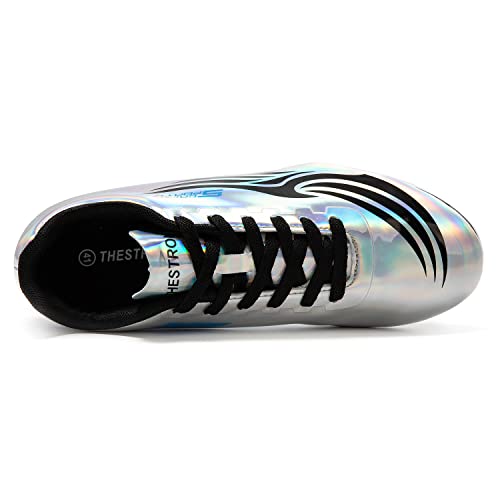 Men Women Kids Track and Field Shoes Sprint Running Sneakers - Silver 6