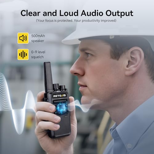 Retevis RT68 Walkie Talkies Long Range with Earpiece & 6-Pack Charger