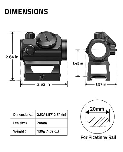 CVLIFE JackalHowl 2MOA Green Dot Red/Green Sight - Motion Awake, Waterproof