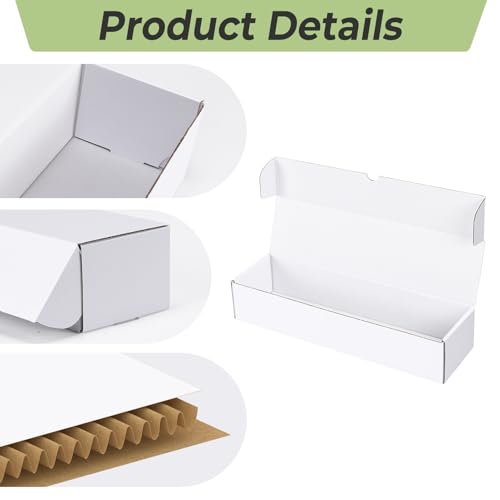 14.2x3.8x2.9 Inch 10 Pack All White Trading Card Storage Boxes - Holds 400 Cards