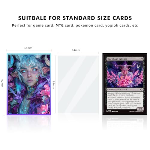 MTG Card Sleeves Set - 100 Textured Back Art Sleeves for Standard Cards
