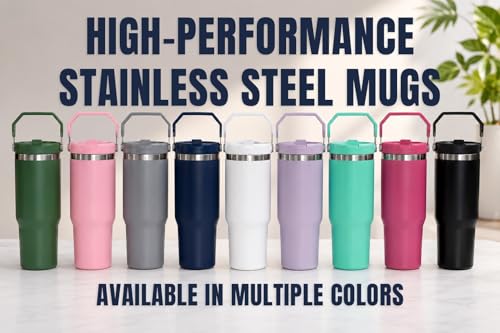 Hot Pink 30oz Insulated Stainless Steel Water Bottle with Handle - Leakproof Straw Lid