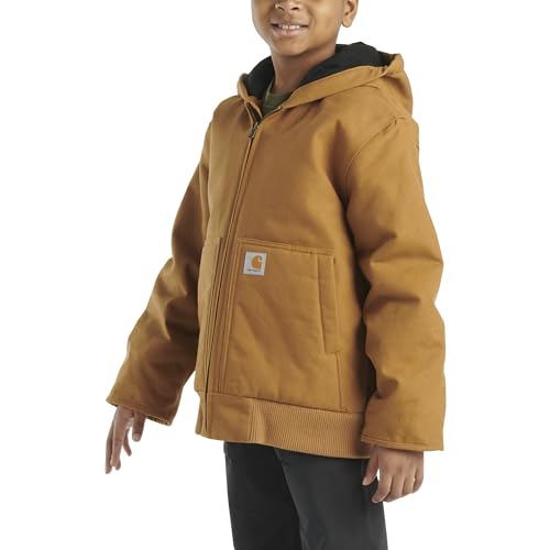 Carhartt Boys' Insulated Canvas Active Jacket Small Brown - Warm Durable Outerwear
