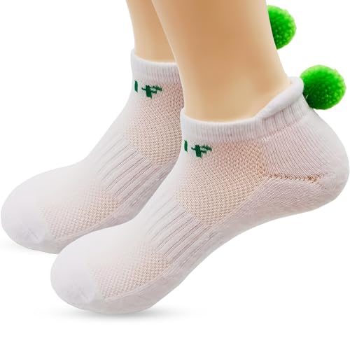 Women's Golf Socks with Pom Poms - Athletic Ankle Socks, One Size