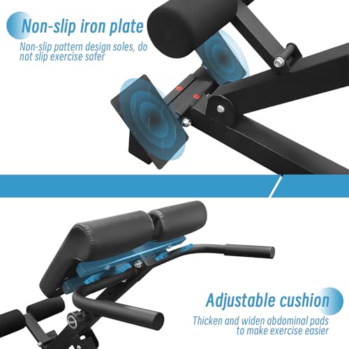 Foldable Roman Chair for Home Gym - Hyper Back Extension Machine, Versatile Core Workout Bench