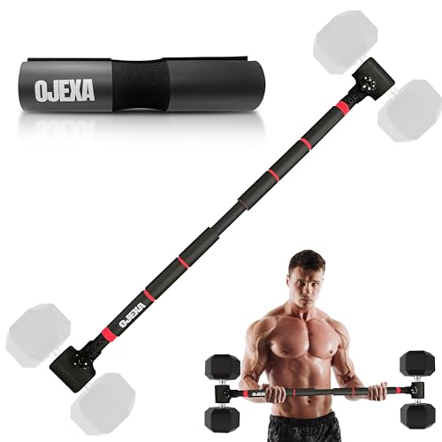 S BAR Dumbbell to Barbell Converter Set - Adjustable 200 lb Capacity, Steel Clamp for Home Gym
