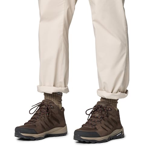Columbia Mens Waterproof Redmond IV Mid Hiking Boots 9.5 Cordovan/Orange