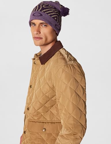 Nordic Tassel Beanie for Men - Toadstool Norway Pattern, One Size