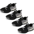 4 Pairs Dance Shoe Socks Over Sneakers Wide Fit - Black (One Size Men Women)