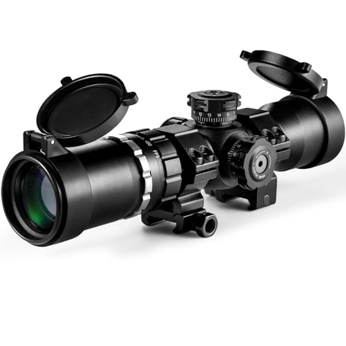 HILIYOT 1.5-5x32 Crossbow Scope with Locking Ring, Waterproof, Illuminated Reticle, 250-450 FPS