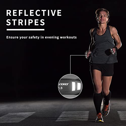 2lb Hand Weights Set with Reflective Straps for Walking & Exercise - RitFit