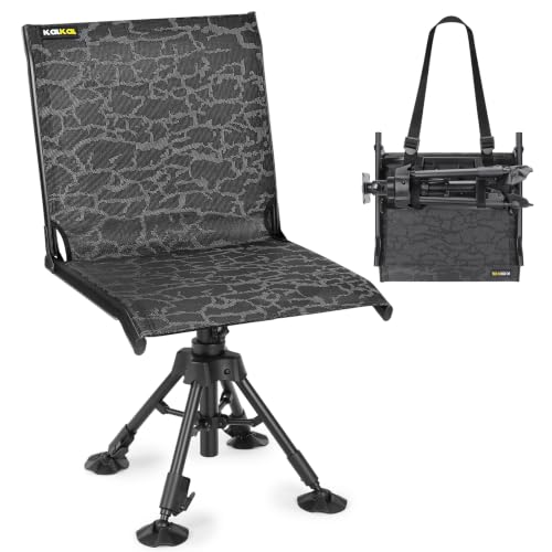 Hunting Chair with 4 Adjustable Legs 360° Swivel Silent Seat Portable