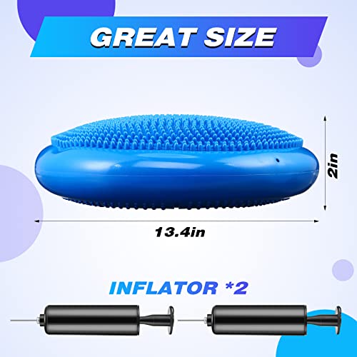 Leitee Blue Wobble Cushion Set 10 Pack Inflatable Balance Discs for Posture & Stability