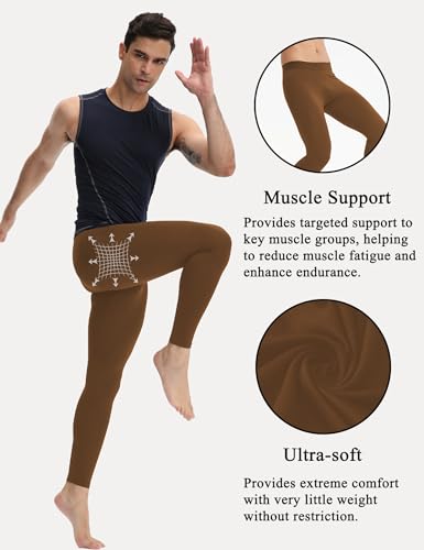 Men's Athletic Compression Leggings - Sports Baselayer Pants