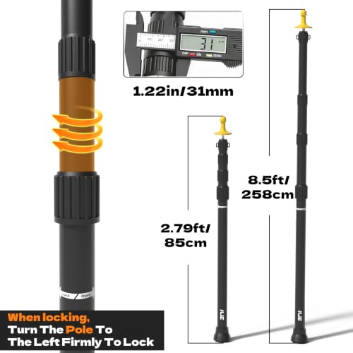 KJE 4 Pack Adjustable Heavy-Duty Aluminum Tent Poles with Stakes & Caps - Variation 2
