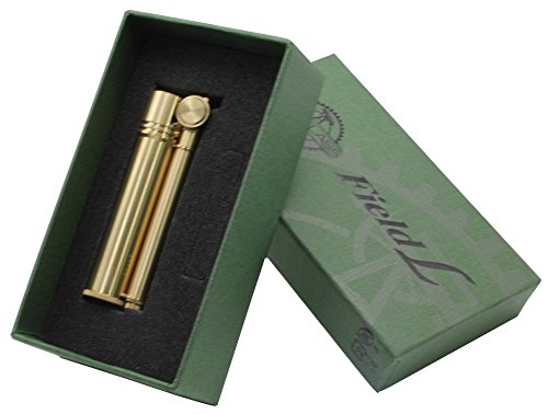 Brass Oil Lighter with Cylindrical Body - Douglass Field L Japan Made