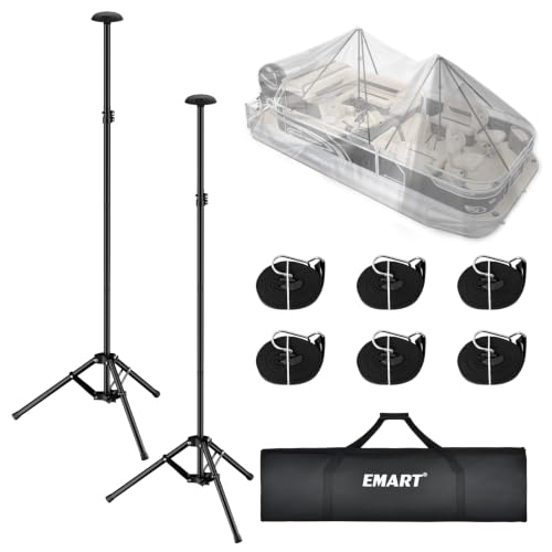 EMART Adjustable Boat Cover Support Poles 33-66 Inches Black 2 Pack