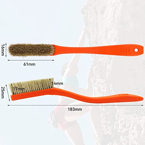 TWO STONES Climbing & Bouldering Brush - Black & White Natural Boar's Hair & Durable Handle