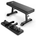BlackPear Foldable Flat Weight Bench - Heavy Duty 1300LBS Capacity, Adjustable & Stable, Black