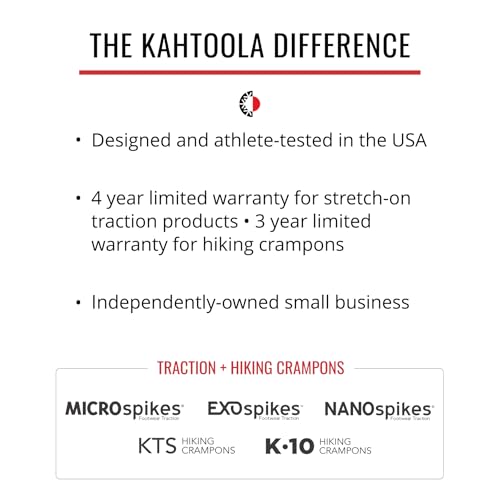 Kahtoola NANOspikes Traction Footwear for Icy Winter Road Running & Walking - Charcoal/Large
