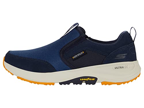 Skechers Men's Go Walk Outdoors Andes Sneakers 10.5 Navy Yellow - Water-Resistant Trail Shoes