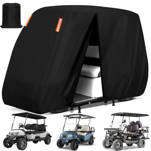 Waterproof 2/4/6 Passenger Golf Cart Cover with Extended Roof - Universal Fit