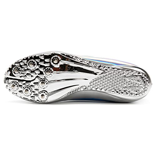 Men Women Kids Track and Field Shoes Sprint Running Sneakers - Silver 6