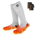 Large Grey Heated Socks for Men & Women with 3 Heat Levels, Up to 10 Hours Battery-Powered Warmth