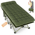 XXL Camping Cot with Mattress & Pillow - 32 Inch Wide, Green