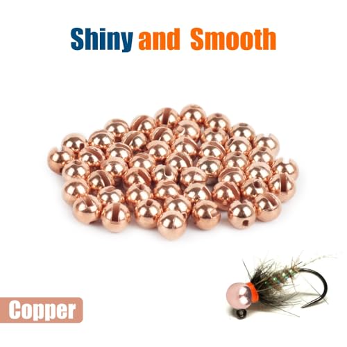 Copper Slotted Tungsten Beads for Fly Tying 2.5mm - 50 Pack