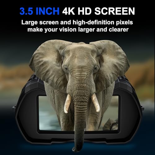 WISHBETY 4K Night Vision Goggles for Adults, Gunmetal Gray, 5000mAh Rechargeable Binoculars