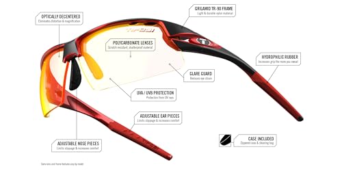 Tifosi Crit Full-Frame Sunglasses Matte Gunmetal with Smoke Polarized Fototec Lenses - Baseball Cycling Golf