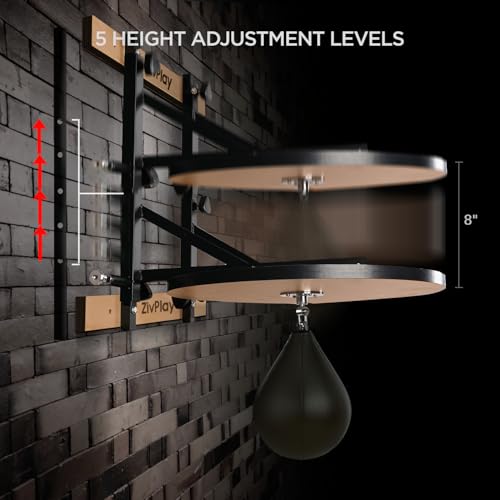 24 Inch Speed Bag Platform with Swivel and Adjustable Height for Boxing Training