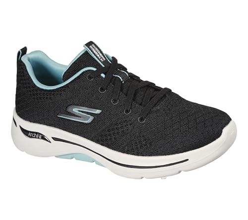 Skechers Women's Go Walk Arch Fit Unify Sneakers - 10 Wide Black/Aqua