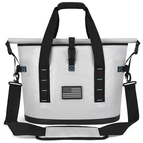 Coldbee Gray Soft Cooler Bag with Leak-Proof TPU, 5 Freezer Packs, Camping