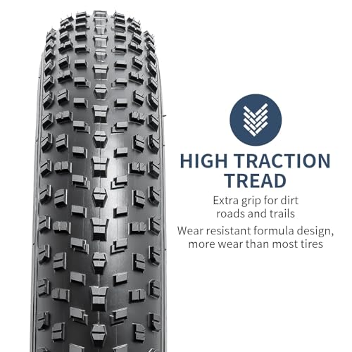YUNSCM 26-Inch Fat Bike Tires - Set of 2, 4.0 Width, Off-Road & Mountain Compatibility