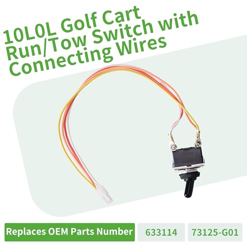 Golf Cart Run/Tow Switch with Connecting Wires for EZGO TXT DCS PDS 1994+ Replacement