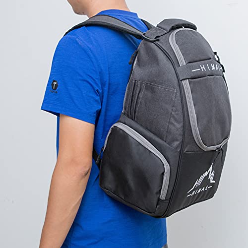 Himal Outdoors Disc Golf Bag Backpack - Black, Holds 22+ Discs Lightweight