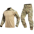 Men's Tactical Combat Suit Set - Large Multicam Military Uniform with Knee Pads