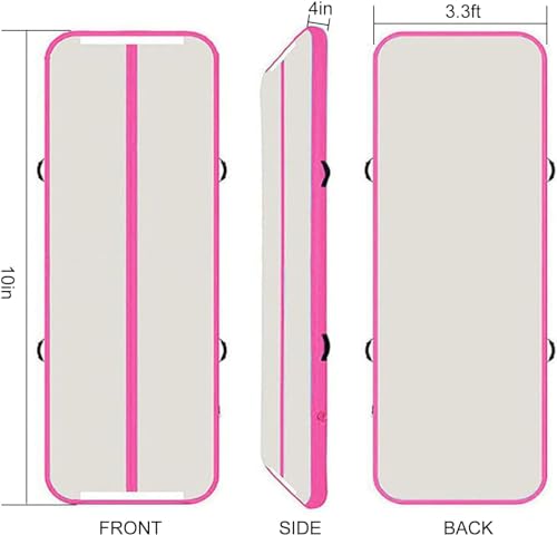 Pink 10ft Inflatable Gymnastics Air Mat with Electric Pump - Tumbling & Training Mat