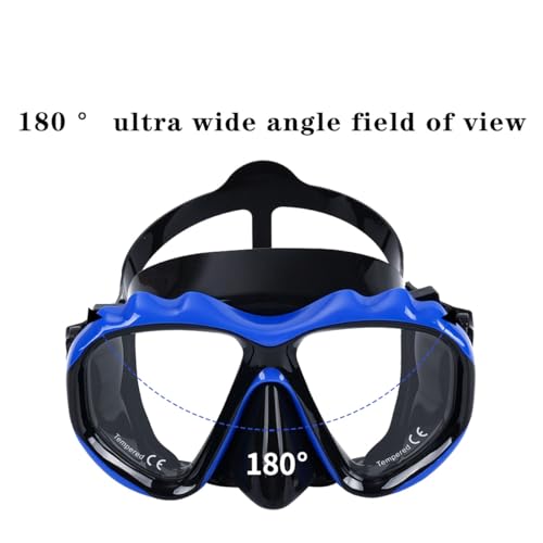 Adult Snorkel Mask with Magnifying Lenses - Tempered Glass, Anti-Fog, Comfortable Fit