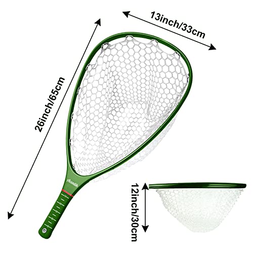Aventik Floating Carbon Fiber Trout Landing Net - Green with Smoke Magnetic Release
