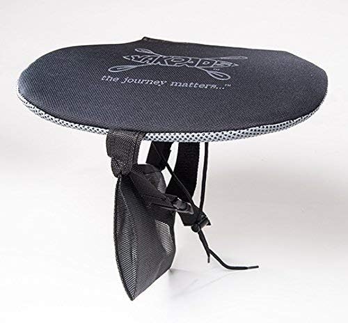 Black Cushioned Canoe Seat Pad with Water Bottle Holder - Yakpads