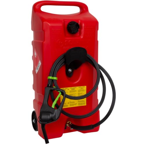 Scepter Flo 'N Go 14 Gallon Gas Caddy with Manual Pump, Red Fuel Tank