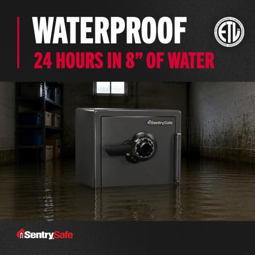 SentrySafe 1.23 Cu Ft Fireproof Waterproof Combination Safe - Bolt-Down, 1-Hour UL Fire Rating