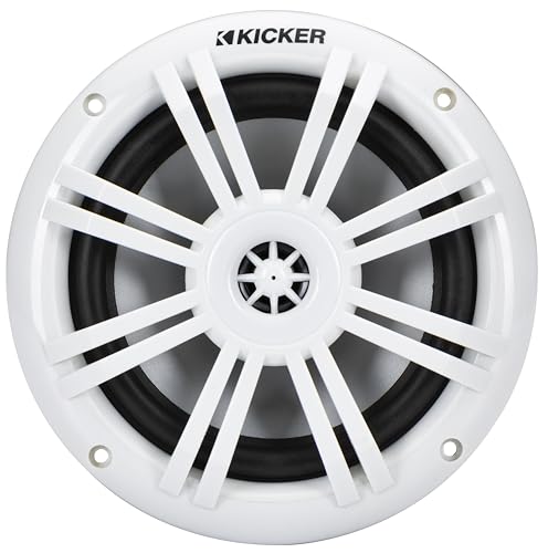 KICKER 6.5-Inch Marine Coaxial Speakers with RGB LED Lighting - Pair