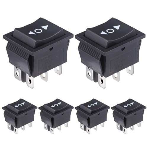 VEXUNGA KCD4-Momentary Rocker Switch 6 Pin DPDT 20A 125/250VAC On Off On - Pack of 6