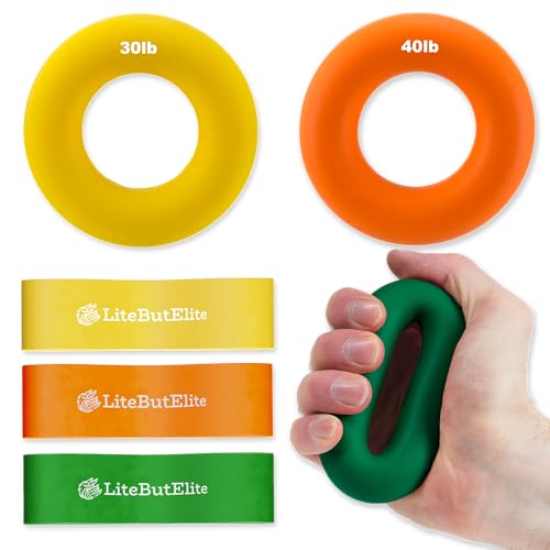 Silicone Hand Grip Strength Trainer Kit for Forearm and Finger Exercise