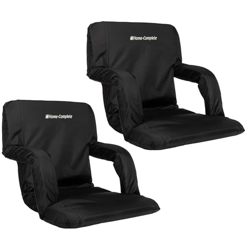 2-Pack Portable Bleacher Stadium Chairs with Back Support & Reclining, Armrests